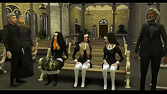 Innocent nuns seduced and used by their Catholic parents in a 3D hentai video