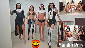 Black Nuns Engage In A Naughty Halloween Sex Ritual With A Big Black Guy